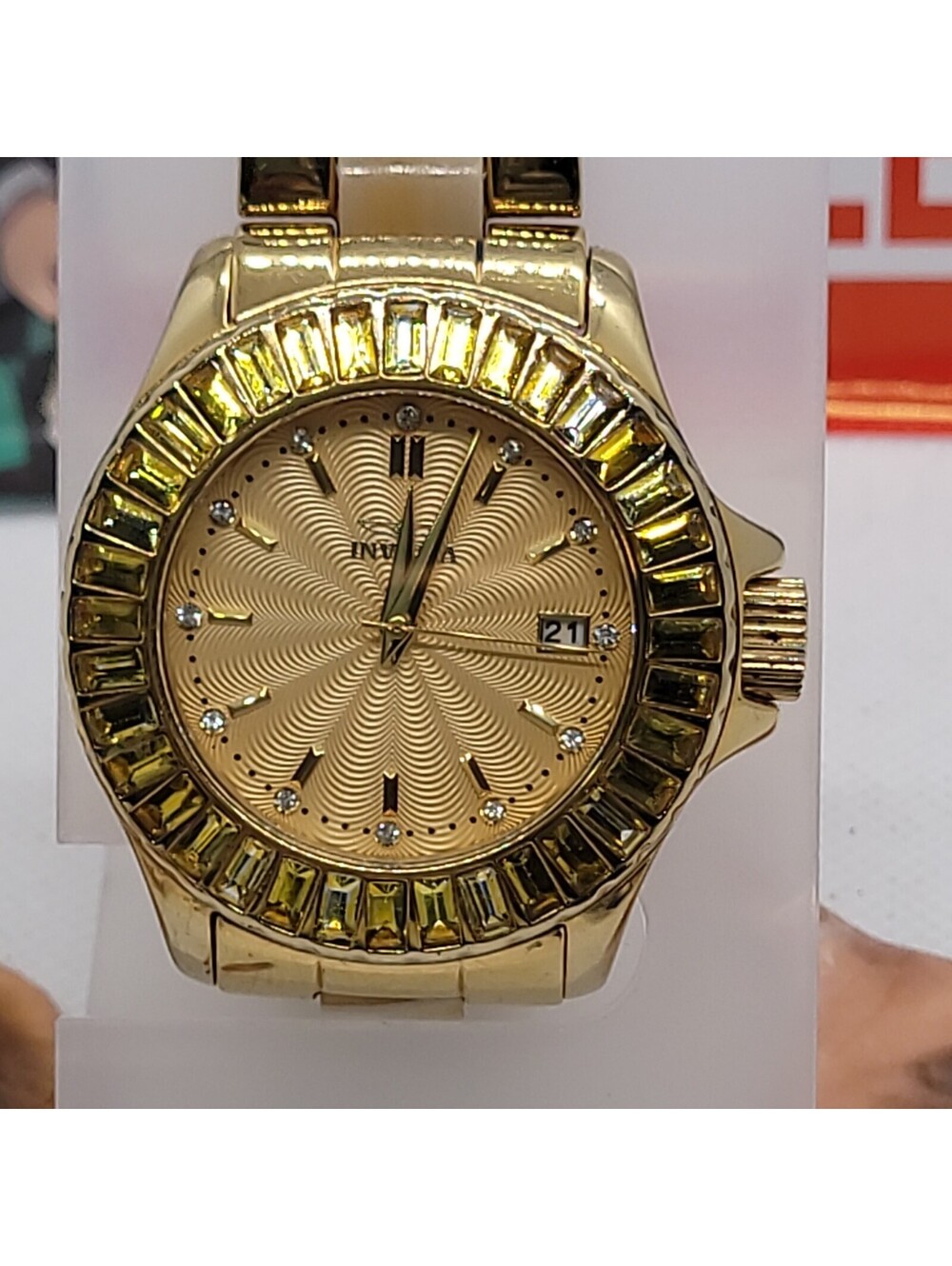 558 INVICTA ANGEL LADY STAINLESS TORTOISE WHIT PROMINENT CRYSTAL BEZEL